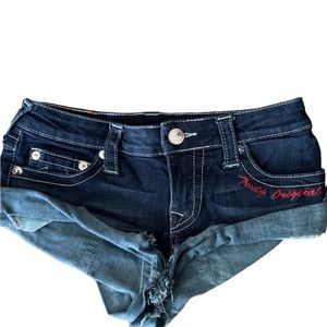 Women True Religion Jean Shorts Size 27 Stretch Fabric